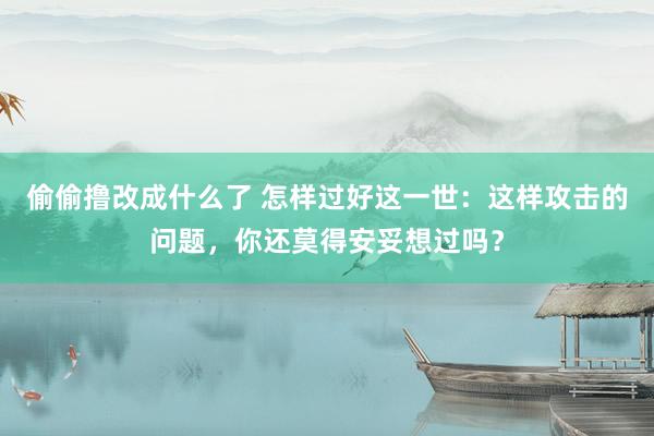 偷偷撸改成什么了 怎样过好这一世：这样攻击的问题，你还莫得安